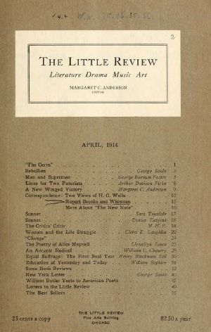 [Gutenberg 62634] • The Little Review, April 1914 (Vol. 1, No. 2)